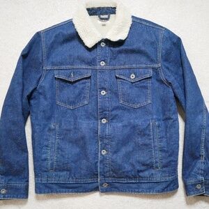 J.Crew Wallace & Barnes Sherpa Denim Trucker Jacket Large